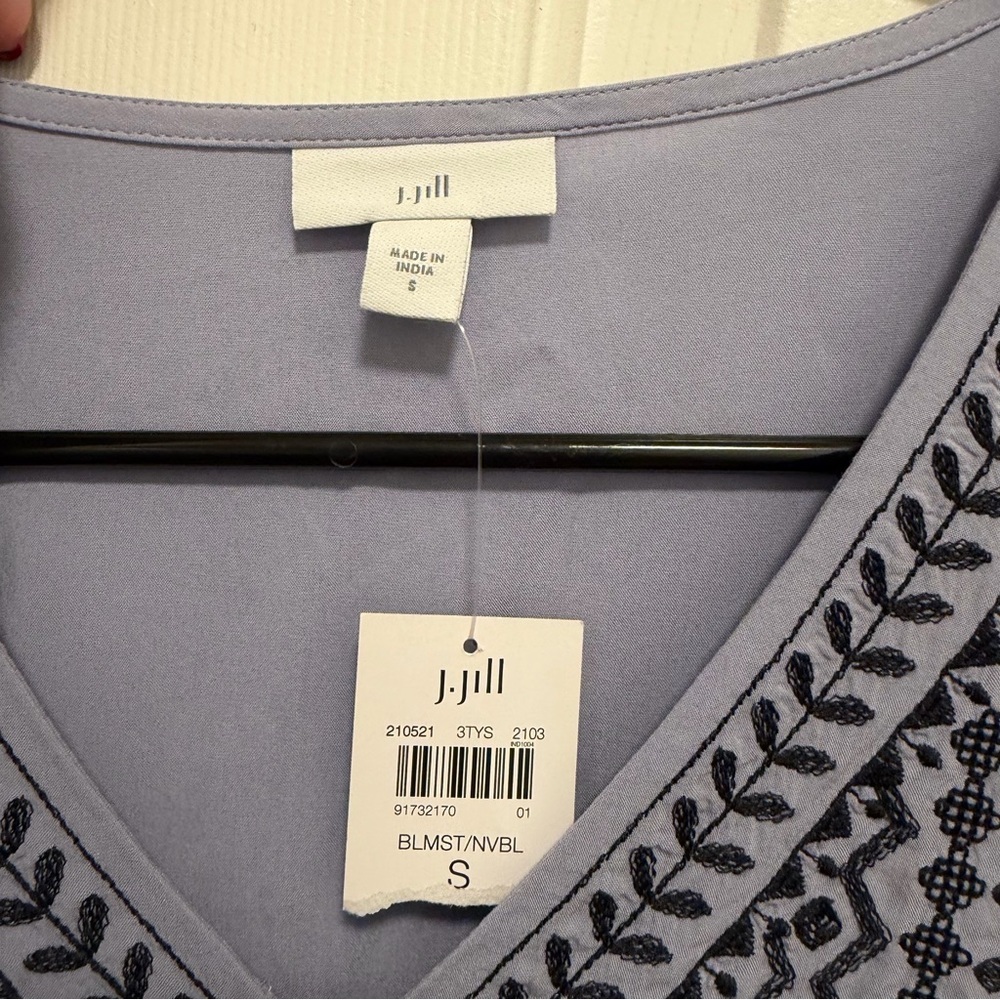 J Jill Embroidered Peasant Tunic Top Size Small - Picture 4 of 7